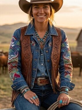 VTG Doremans Burns Cowgirl Women’s sz M western ranch festival Jacket